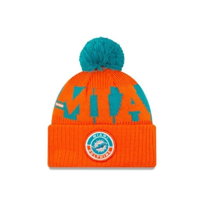 Miami Dolphins Gorra | New Era NFL Alternate Cold Weather Sport Knit Beanie Mexico - Naranjas